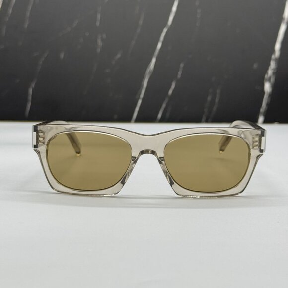 NEW SL402 018 SAINT LAURENT UNISEX BEIGE SQUARE SL 402 018 SUNGLASSES - Picture 1 of 7